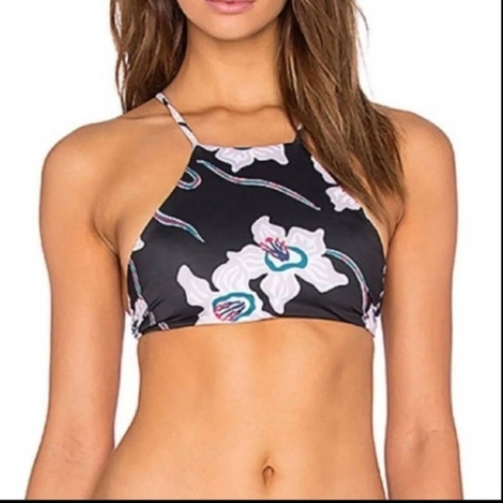 Tavik Blossom swim top floral reversible XS halter
